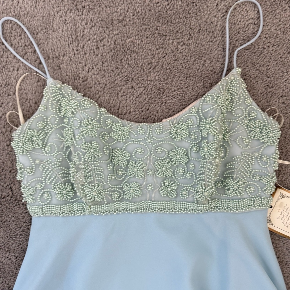 NWT VINTAGE FAVIANA PEARL EMBELLISHED BABYDOLL DRESS 90S Y2K - Picture 4 of 8